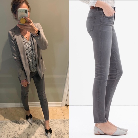 Madewell 9” High Riser Skinny Skinny Gray Jeans size 24 - Picture 2 of 6